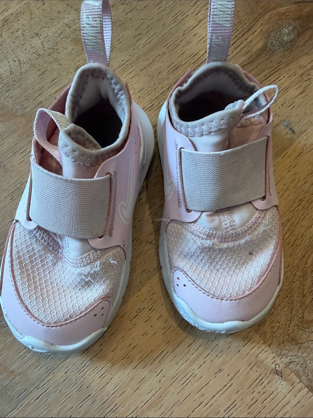 Nike Kids Pink and White Slip-On Sneakers